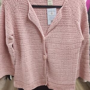 Susan Bristol Light Pink Knit Cardigan
